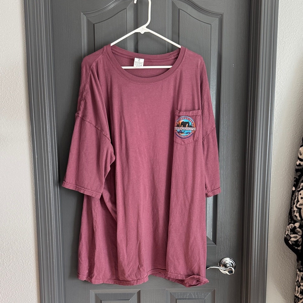 Burgundy Yellowstone Pocket T-Shirt